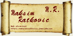 Maksim Ratković vizit kartica